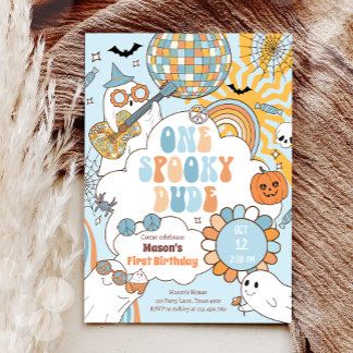 Ein Spooker Typ Retro Halloween erster Geburtstag Einladung