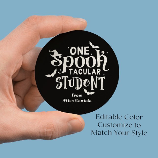 Ein Spooktacular Student Halloween Lehrer Belohnun Runder Aufkleber (Von Creator hochgeladen)
