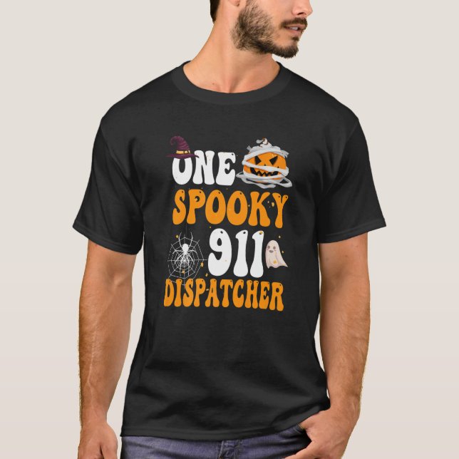 Ein Spooky 911 Pumpkin Boos Halloween T-Shirt (Vorderseite)