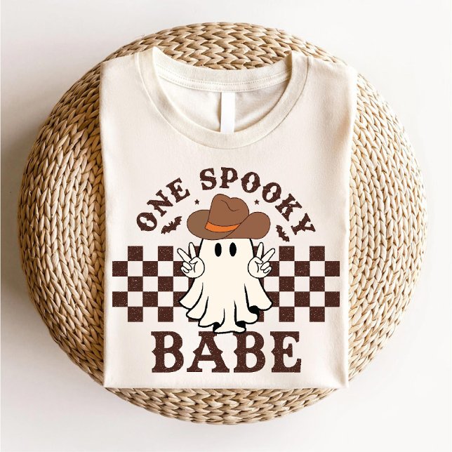 Ein Spooky Babe Niedlicher Western Cowgirl Boo Hal Tri-Blend Shirt (One Spooky Babe Cute Western Cowgirl Boo Halloween Tri-Blend Shirt)