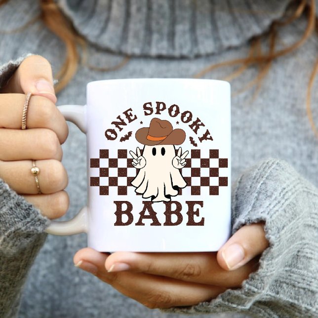 Ein Spooky Babe Western Ghost Cowgirl Geburtstag Kaffeetasse (One Spooky Babe Western Ghost Cowgirl Birthday Coffee Mug)