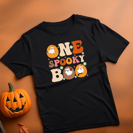 Ein Spooky Boo Groovy Halloween Cat Ghost T-Shirt