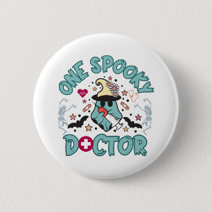 Ein Spooky Doktor, niedlicher Halbwascharzt, Skele Button