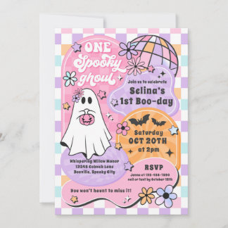 Ein Spooky Ghoul Halloween Ghost 1. Geburtstag Einladung