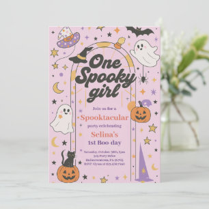 Ein Spooky Girl Halloween Ghost 1. Geburtstag Einladung