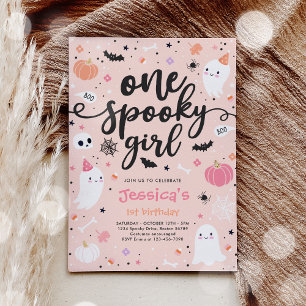 Ein Spooky Girl Niedlich Halloween Ghost 1. Geburt Einladung