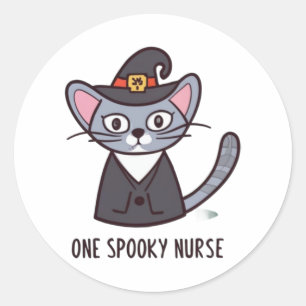 Ein Spooky-Kinderkrippe - Felinische Festlichkeite Runder Aufkleber