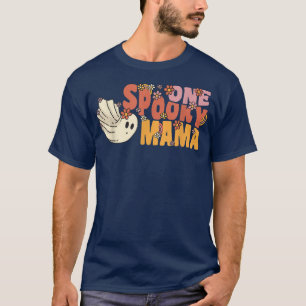 Ein Spooky Mama Groovy Ghost mit Vintagen Blume T-Shirt
