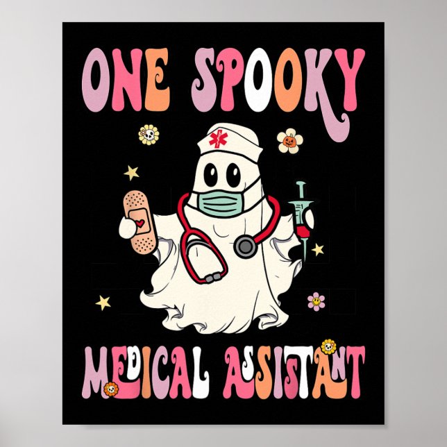 Ein Spooky medizinischer Assistent Ghost Halloween Poster (Vorne)