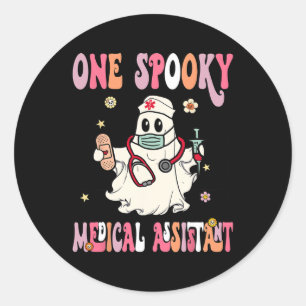 Ein Spooky medizinischer Assistent Ghost Halloween Runder Aufkleber