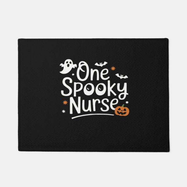 Ein Spooky Nurse Funny Ghost Nurse Halloween Essen Fußmatte (Vorderseite)