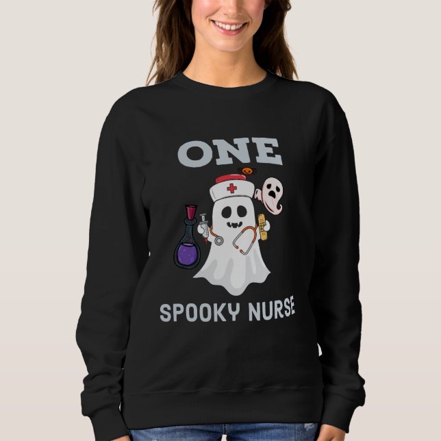 Ein Spooky Nurse lustiges Halloween Nury Sweatshirt (Vorderseite)