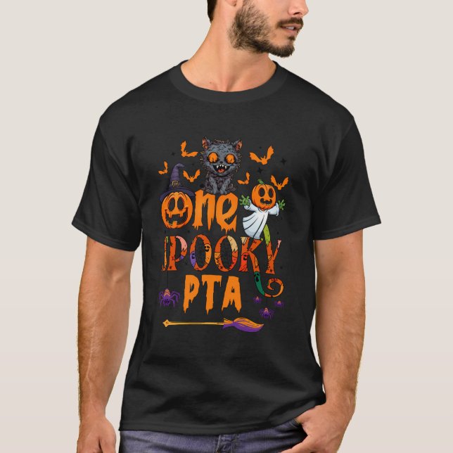 Ein Spooky Pta Funny Halloween Spooky Pta Black Ca T-Shirt (Vorderseite)