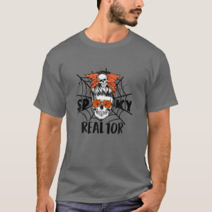 Ein Spooky Realtor Sugar Skull Real Anwesen Agent T-Shirt