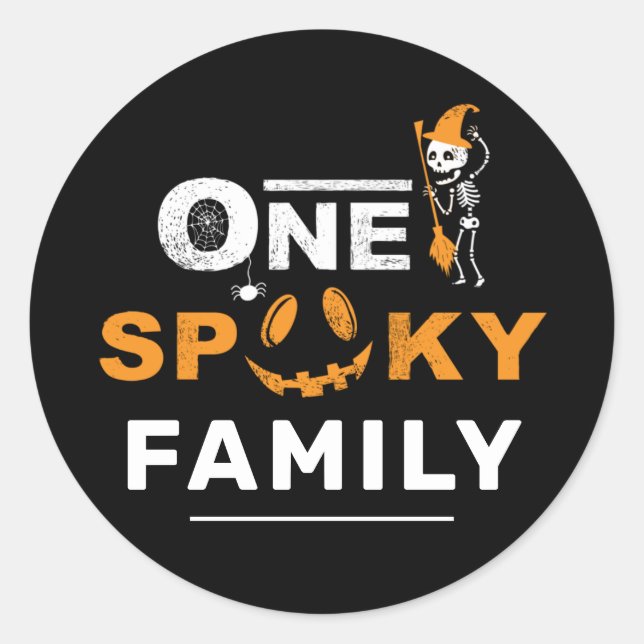 Ein Spooky Sister Halloween Matching Family Custom Runder Aufkleber (Vorderseite)