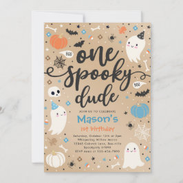 Ein Spooky Typ Niedlich Halloween Ghost 1. Geburts Einladung