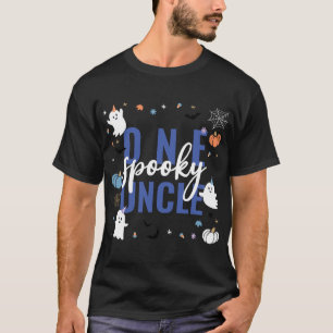 Ein Spooky Uncle Blue Bold Script Halloween T-Shirt