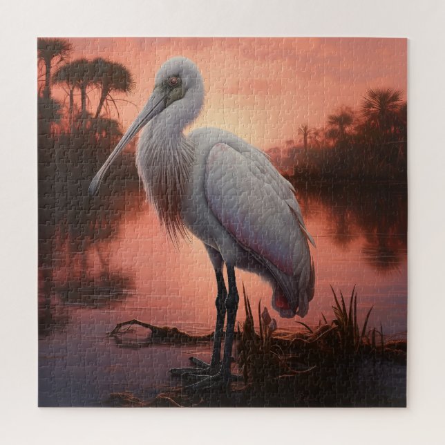 Ein Spoonbill im Feuchtgebiet Puzzle (Vertikal)