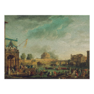 Ein Sporting Contest über Tiber von Joseph Vernet Poster