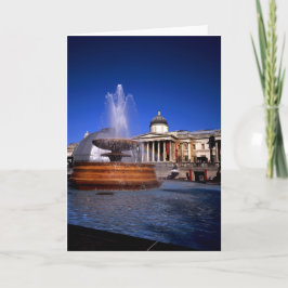 Ein Springbrunnen Trafalgar Square London Dankeskarte