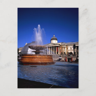Ein Springbrunnen Trafalgar Square London Postkarte
