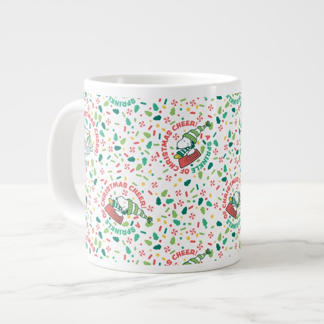 Ein Sprinkle Weihnachts-Cheer-Muster Jumbo-Tasse (Vorderseite Links)
