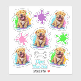 Ein Spritzer von Shar Pei Stickers Aufkleber