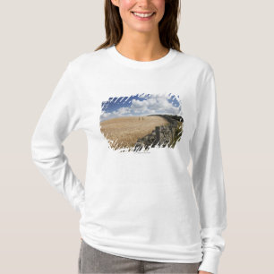 Ein Stacheldraht-Zaun errichtet entlang einem T-Shirt