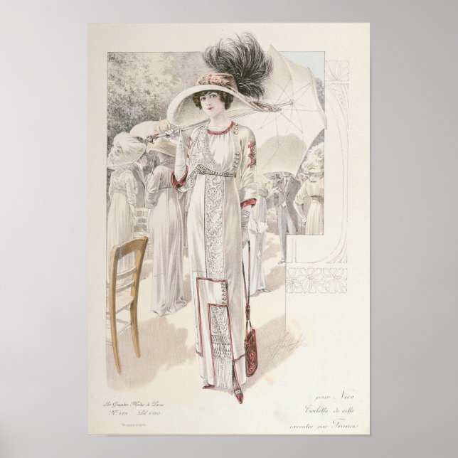 Ein Stadtkleid aus dem "Les Grandes Modes de Paris Poster (Vorne)