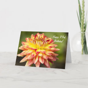 Ein Stand-out Dahlia Happy 23. Geburtstagskarte Karte