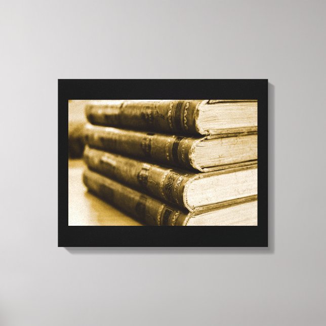 Ein Stapel alter Bücher Leinwanddruck (Vorderseite)