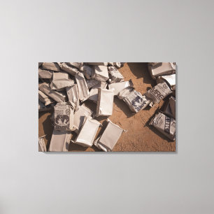 Ein Stapel der Mahlzeiten essfertig Leinwanddruck