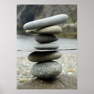 Ein Stapel von Felsen Canvas Print Poster