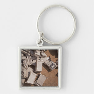 Ein Stapel zu essen Schlüsselanhänger