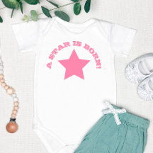 EIN STAR IST GEBOREN | Fun Zitat Pink Star Baby Bo