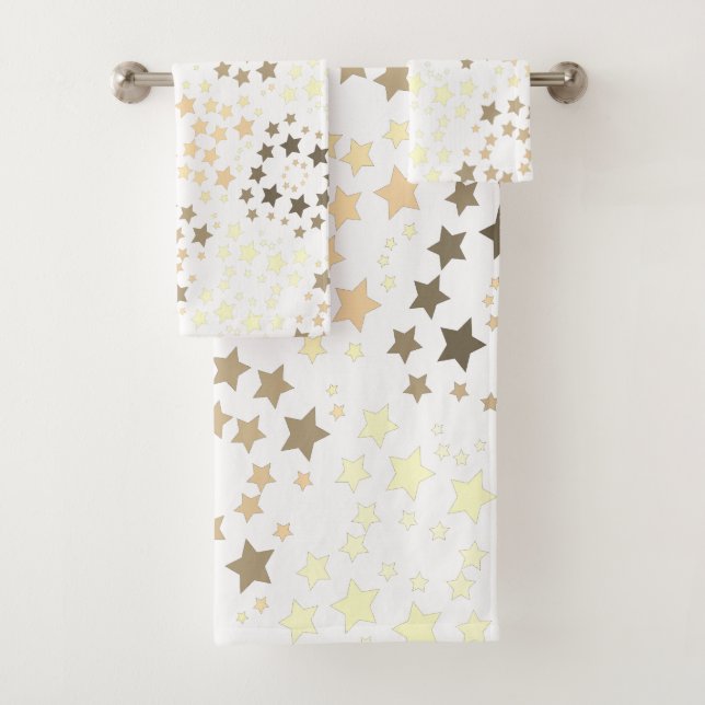 Ein Star Print Handtuch Set mit Weiß (Insitu)