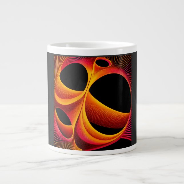 Ein stark manipuliertes Mandelbrot-Fraktal-Quadrat Jumbo-Tasse (Vorderseite)