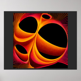 Ein stark manipuliertes Mandelbrot-Fraktal-Quadrat Poster