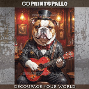 Ein Steamhund, der Gitarre spielt - Seidenpapier