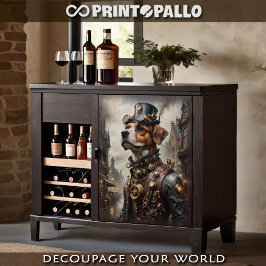 Ein steampunkter Beagle-Hund in einer viktorianisc Seidenpapier