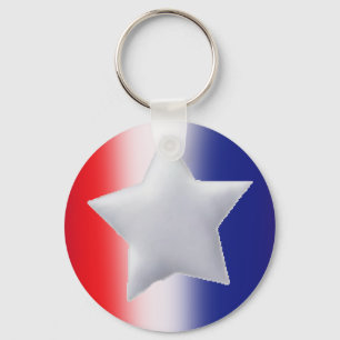 Ein Stern auf rotem weißem blauem Hintergrund Schlüsselanhänger