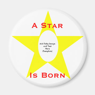 Ein Stern ist Geboren - Babybild und Textvorlage h Magnet