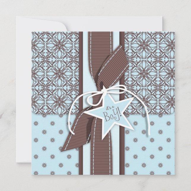 Ein Stern ist geborenes Jungen-Einladungs-Quadrat Einladung (Vorderseite)