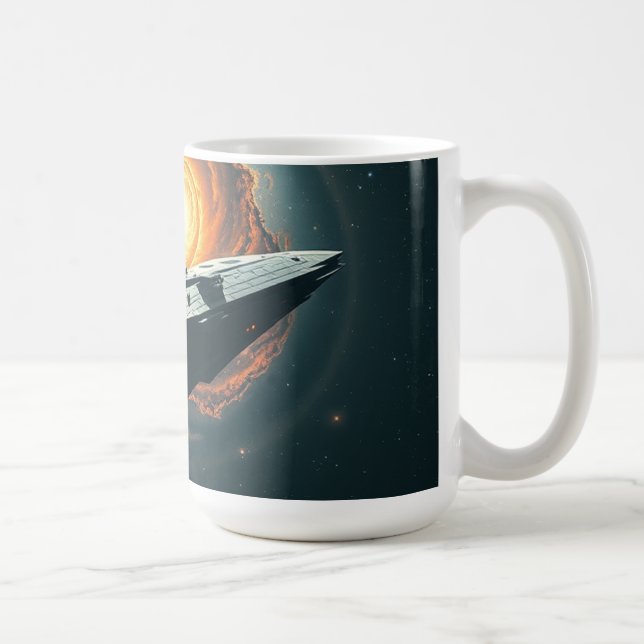 Ein Sternenschiff verlor in der Leere Kaffeetasse (Rechts)