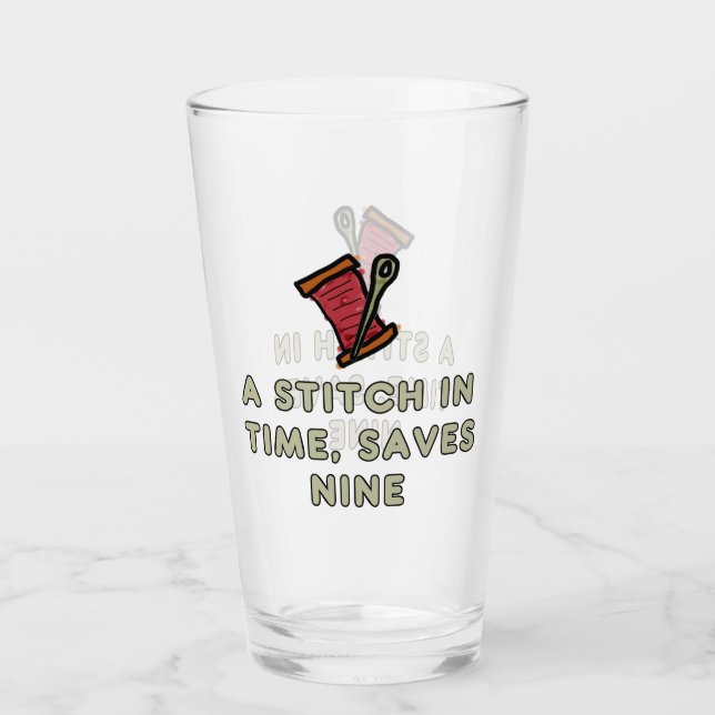 Ein Stich zur rechten Zeit Glas (Vorderseite)