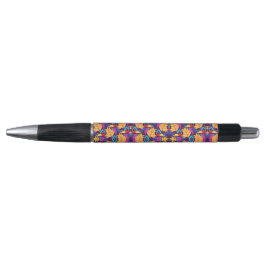 Ein Stift mit einem farbenfrohen Muster mit orange
