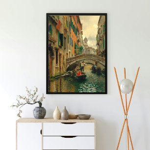 Ein stiller Kanal, Venedig Poster