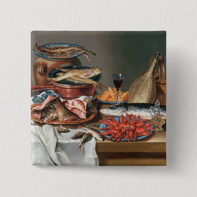Ein Stillleben von ein Fisch-, Forelle-und Button (Vorderseite)