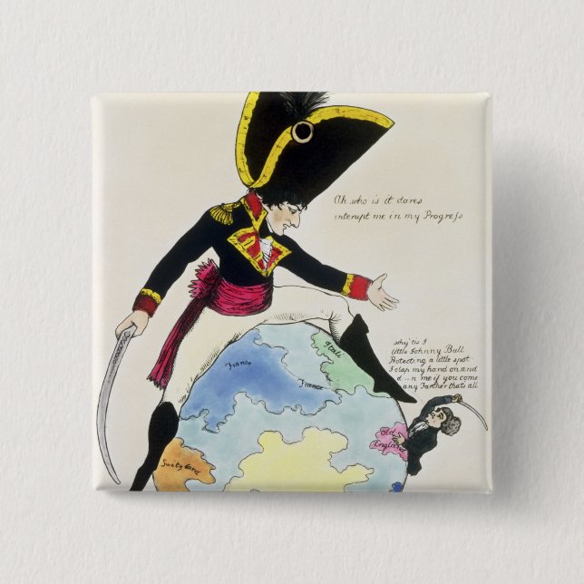 Ein Stillstand zu einem Schritt über der Kugel, Button (Vorderseite)