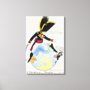 Ein Stillstand zu einem Schritt über der Kugel, Leinwanddruck